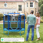 60" Kids Mini Trampoline 5 FT Toddler Recreational Trampoline with Swinging Rings & Horizontal Bar