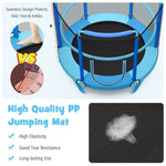 60" Kids Mini Trampoline 5 FT Toddler Recreational Trampoline with Swinging Rings & Horizontal Bar