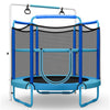 60" Kids Mini Trampoline 5 FT Toddler Recreational Trampoline with Swinging Rings & Horizontal Bar