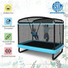 6FT Kids Trampoline with Swing & Safety Enclosure Net, ASTM Approved Toddler Small Trampoline Outdoor Indoor Rectangle Recreational Trampoline