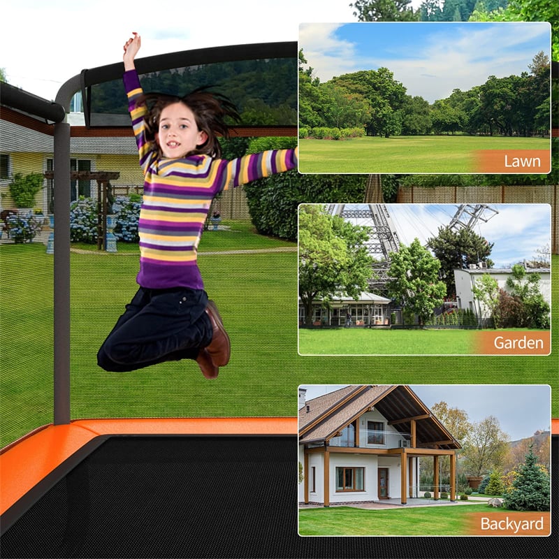 6FT Kids Trampoline with Swing & Safety Enclosure Net, ASTM Approved Toddler Small Trampoline Outdoor Indoor Rectangle Recreational Trampoline