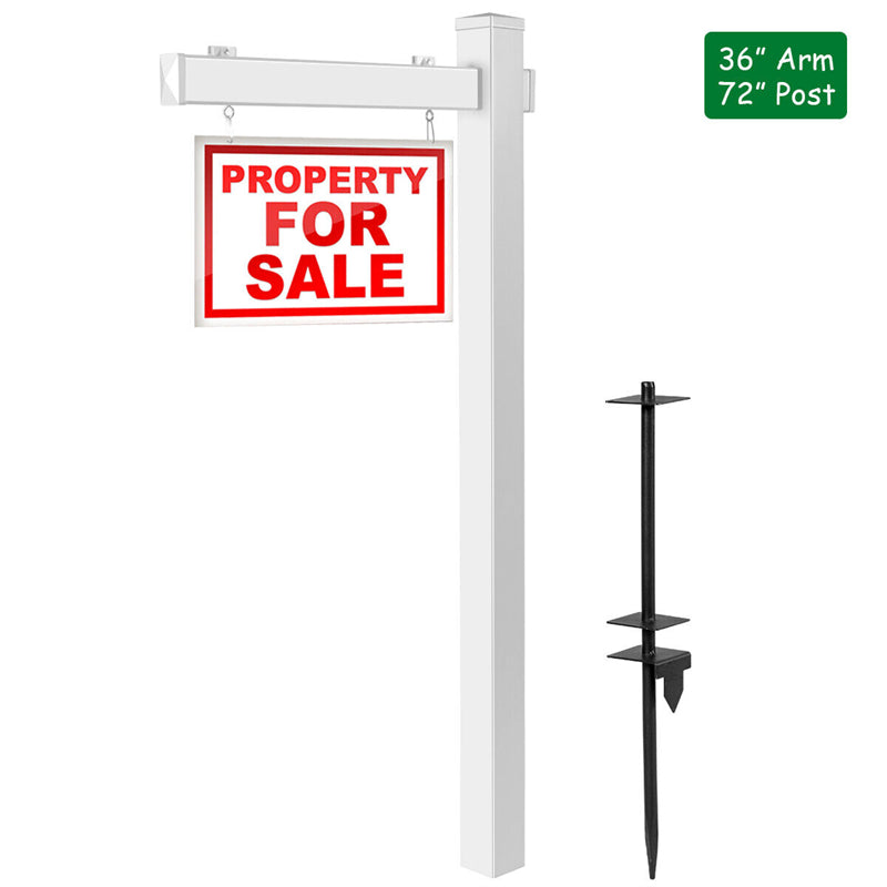 6 Ft Vinyl UPVC Real Estate Yard Sign Post