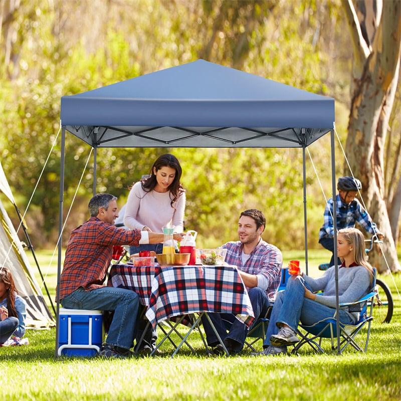 6.6' x 6.6' Pop Up Canopy 1 Person Setup Instant Canopy Tent Portable Outdoor Canopy with Center Lock & Carrying Bag