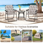 6 Pcs Portable Webbed Lawn Chairs Folding Beach Chairs Outdoor Camping Chair with Armrest