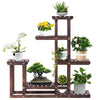 6 Tier Wood Plant Stand Flower Pot Holder Bonsai Display Stand Multiple Tier Organizer Storage Shelf for Home Patio Balcony Garden