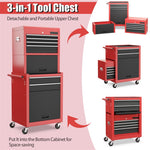 6-Drawer Rolling Tool Chest 3-in-1 Tool Storage Cabinet Toolbox Organizer with Auto Locking System & Lockable Wheels