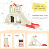 6-In-1 Large Slide for Kids Freestanding Toddler Climber Slide Playset with Basketball Hoop & Ring Toss