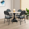 Padded Folding Chairs 6-Pack Portable Fabric Dining Chairs Office Guest Chairs Wedding Party Chairs with Upholstered Seat & Handle Hole