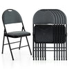 Padded Folding Chairs 6-Pack Portable Fabric Dining Chairs Office Guest Chairs Wedding Party Chairs with Upholstered Seat & Handle Hole