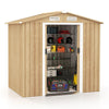 6 x 4 FT Outdoor Storage Shed Galvanized Steel Garden Tool Shed with Lockable Double Sliding Door