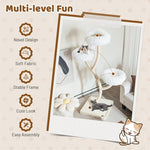 70" Tall Cat Tree Multi-Level Large Cat Tower with 3 Warm Perches, Scratching Posts, Board & 3 Jingling Balls for Large Cats Indoors