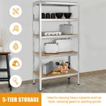 72" Heavy Duty Shelving Unit 5-Tier Adjustable Garage Storage Shelves 2925LBS Open Display Rack For Home Office Dormitory