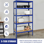 72" Heavy Duty Shelving Unit 5-Tier Adjustable Garage Storage Shelves 2925LBS Open Display Rack For Home Office Dormitory