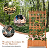 72.5" Raised Garden Bed Freestanding Wood Planter Box with Trellis & Roof for Plant Flower Climbing Pot Hanging