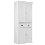 72" H Kitchen Pantry Cabinet Freestanding Cupboard Traditional Large Tall Storage Cabinet with Drawers, 4 Doors & Adjustable Shelves