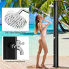 7.2FT Outdoor Shower 9.3 Gallon Solar Heated Shower with 360° Swivel Shower Head & Foot Shower, Pool Spa Solar Shower for Garden Poolside Beach Yard