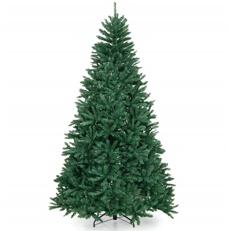 7.5FT Unlit Artificial Christmas Tree Hinged Douglas Full Xmas Tree with 2254 Branch Tips & Foldable Metal Stand for Holiday Decor