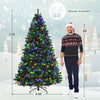 7.5FT Pre-Lit Artificial Christmas Tree Premium Spruce Xmas Tree with 550 Multicolor Lights & Metal Stand