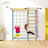 7-in-1 Indoor Jungle Gym Kids Steel Playground Swedish Ladder Wall Set Toddler Climbing Toys with Pull-up Bar & Gymnastic Rings