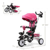 7 in 1 Folding Baby Tricycle Toddler Bike Stroller with Adjustable Canopy, Removable Push Handle, Rotatable Seat