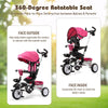 7 in 1 Folding Baby Tricycle Toddler Bike Stroller with Adjustable Canopy, Removable Push Handle, Rotatable Seat