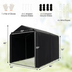 7' x 5.2' Heavy Duty Storage Shelter Outdoor Bike Storage Tent Portable Garden Shed with Waterproof Cover & Roll-up Zipper Door