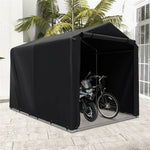 7' x 5.2' Heavy Duty Storage Shelter Outdoor Bike Storage Tent Portable Garden Shed with Waterproof Cover & Roll-up Zipper Door