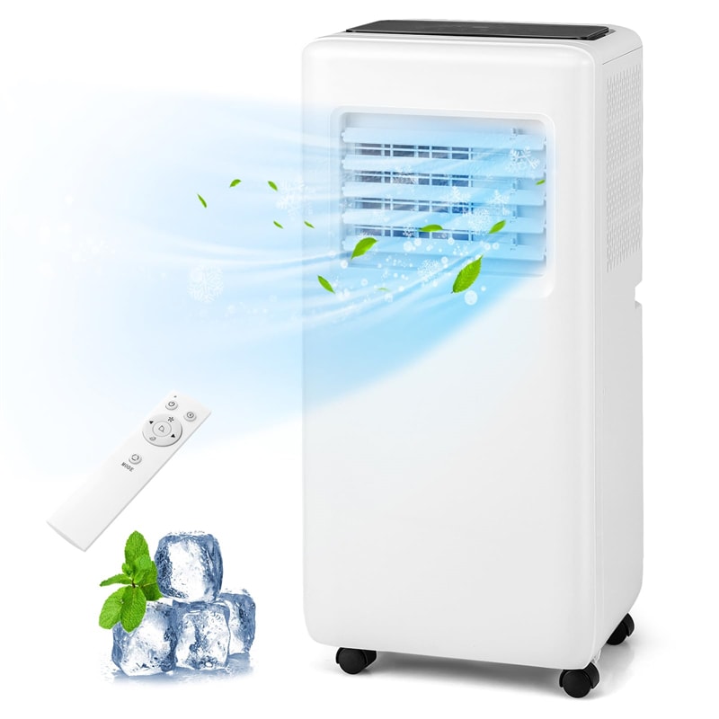 8000BTU Portable Air Conditioner 3-in-1 Quiet AC Unit with Fan, Dehumidifier, Smart Sleep Mode, Remote Control, Window Installation Kit