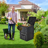 80 Gallon Outdoor Compost Bin Garden Fertilizer Barrel Grass Food Trash Composter Barrel with Top Flip Latch-on Lid & Bottom Exit Door