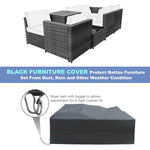 8 Pieces Rattan Patio Sectional Wicker Outdoor Sofa Furniture Set with Storage Table & Waterproof Cover