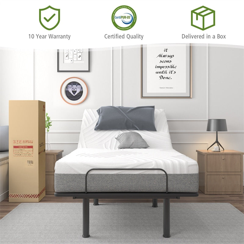 8" Twin XL Adjustable Bed Mattress 3D Cutting Convoluted Foam Mattress for Adjustable Bed Frame, Cool Gel Memory Foam Mattress CertiPUR-US Certified