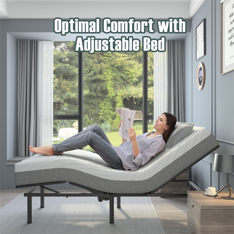 8" Twin XL Adjustable Bed Mattress 3D Cutting Convoluted Foam Mattress for Adjustable Bed Frame, Cool Gel Memory Foam Mattress CertiPUR-US Certified