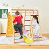 8-in-1 Wooden Montessori Climbing Toys Indoor Jungle Gym with Slide, Gymnastic Rings, Toddler Playground Climber Climber