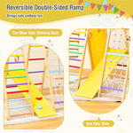 8-in-1 Wooden Montessori Climbing Toys Indoor Jungle Gym with Slide, Gymnastic Rings, Toddler Playground Climber Climber