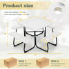 8 Person Picnic Table Bench Set Metal Frame Outdoor HDPE Square Picnic Table with 4 Built-in Benches & Umbrella Hole for Garden Backyard