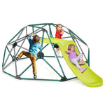 8FT Climbing Dome with Slide, 2-in-1 Geometric Dome Climber Indoor Outdoor Jungle Gym Monkey Bar Climbing Toys for Kids & Toddlers