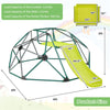 8FT Climbing Dome with Slide, 2-in-1 Geometric Dome Climber Indoor Outdoor Jungle Gym Monkey Bar Climbing Toys for Kids & Toddlers