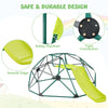 8FT Climbing Dome with Slide, 2-in-1 Geometric Dome Climber Indoor Outdoor Jungle Gym Monkey Bar Climbing Toys for Kids & Toddlers