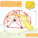 8FT Climbing Dome with Slide, 2-in-1 Geometric Dome Climber Indoor Outdoor Jungle Gym Monkey Bar Climbing Toys for Kids & Toddlers