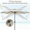 9FT Patio Umbrella Auto Tilt Market Umbrella with Crank & 8 Sturdy Steel Ribs, Outdoor Table Umbrella for Garden Yard Beach Deck