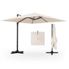 9.5FT Square 2-Tier Cantilever Umbrella Heavy Duty Offset Hanging Patio Umbrella with 360° Rotation & Cross Base