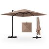 9.5FT Square 2-Tier Cantilever Umbrella Heavy Duty Offset Hanging Patio Umbrella with 360° Rotation & Cross Base