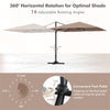 9.5FT Square 2-Tier Cantilever Umbrella Heavy Duty Offset Hanging Patio Umbrella with 360° Rotation & Cross Base