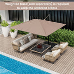 9.5FT Square 2-Tier Cantilever Umbrella Heavy Duty Offset Hanging Patio Umbrella with 360° Rotation & Cross Base