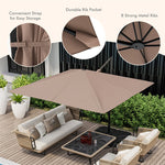 9.5FT Square 2-Tier Cantilever Umbrella Heavy Duty Offset Hanging Patio Umbrella with 360° Rotation & Cross Base