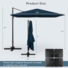 9.5FT Square 2-Tier Cantilever Umbrella Heavy Duty Offset Hanging Patio Umbrella with 360° Rotation & Cross Base