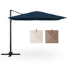 9.5FT Square 2-Tier Cantilever Umbrella Heavy Duty Offset Hanging Patio Umbrella with 360° Rotation & Cross Base