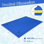 9' x 6' Floating Water Pad 3 Layer Tear-Resistant XPE Floating Foam Mat with Rolling Pillow for Lake Pool Beach Water Recreation