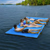 9' x 6' Floating Water Pad 3 Layer Tear-Resistant XPE Floating Foam Mat with Rolling Pillow for Lake Pool Beach Water Recreation