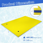 9' x 6' Floating Water Pad 3 Layer Tear-Resistant XPE Floating Foam Mat with Rolling Pillow for Lake Pool Beach Water Recreation